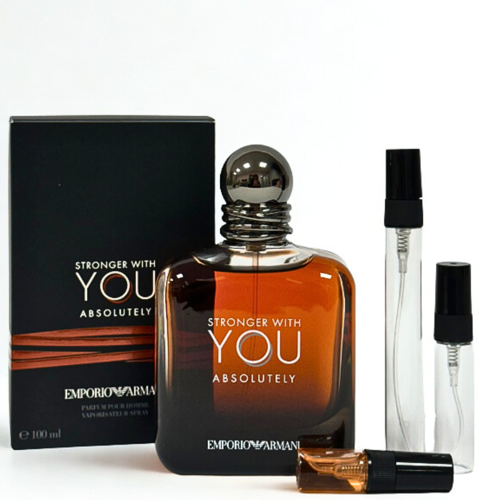 Парфюмна отливка на EMPORIO ARMANI Stronger With You Absolutely – мъжки парфюм с топъл и сладък аромат, оригинално съдържание