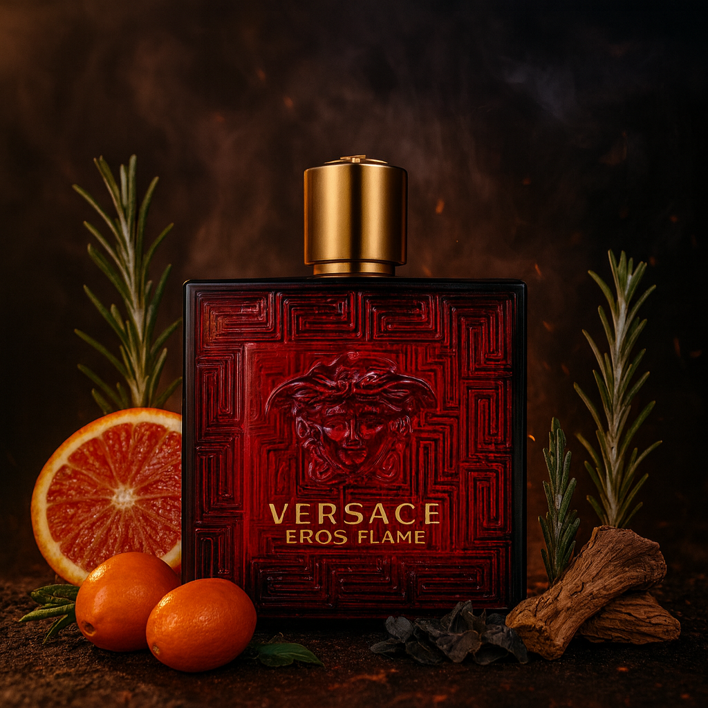 Мъжка парфюмна отливка Versace Eros Flame – Notte, огнен цитрусов аромат